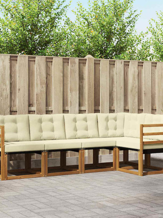 Corner Outdoor Sofa from Pallets with Cushions 245x126.5x73cm