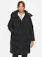 Дълго Дамско Puffer Яке за Зима Black