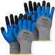 AMiO AMiO Work Driver Gloves Gray Polyester Latex Leather 4 Pieces
