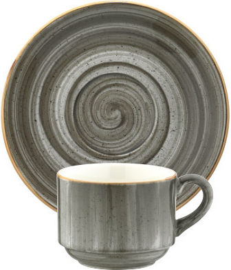 Bonna Tasse Kaffee aus Porzellan Grau 80ml