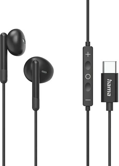HAMA 01387577 In-ear Handsfree Ακουστικά με Βύσμα USB-C Μαύρο