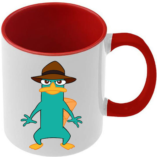 Κούπα Phineas Ferb Κόκκινη Λαβή Εσωτερικό Κούπα Phineas Ferb Κόκκινη Λαβή Εσωτερικό