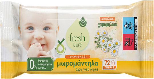 Fresh Care Servetele Umede Bebelusi Fără Alcool și Fara Parabeni 72 Bucăți