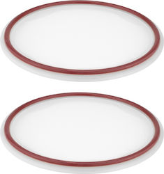 Set 2 Capace din Silicon 17cm Borcan Crock Alb Roșu