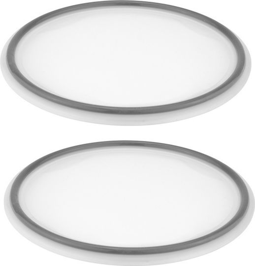 Set 2 Silicone Lids 12cm Crock Jar White Grey