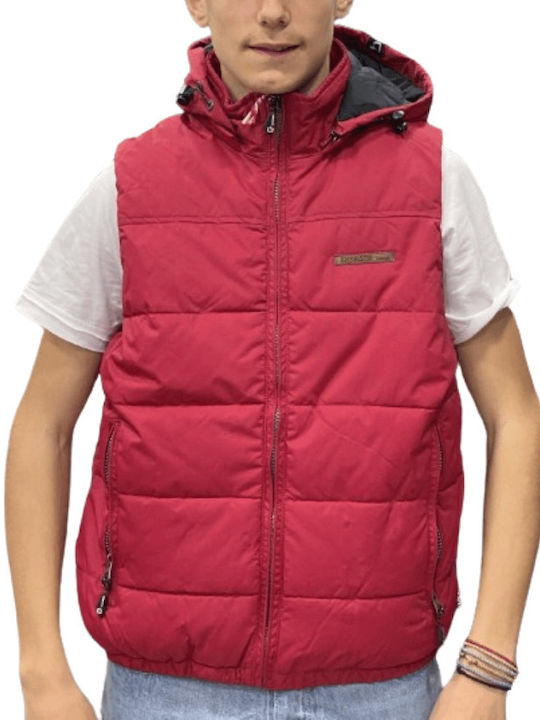 Ärmelloses Puffer Winddicht Jacke Raspberry