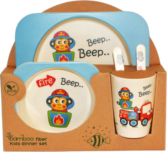 Bamboo Kids Feeding Set Fire Truck from Bamboo 5pcs