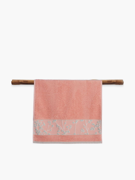 Nef-Nef Homeware Hand Towel Floriva Coral 30x50cm Coral Weight 500gsm