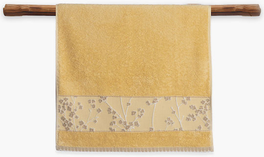 Nef-Nef Homeware Προσώπου Floriva 50x90εκ. Yellow Βάρους 500gr/m²