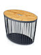 Iliadis Clubo Decorative Basket Wicker with Cap Black 35x35x45cm