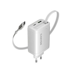 Canyon CNS-CURC65ACW Αντάπτορας 65W με Καλώδιο USB-C