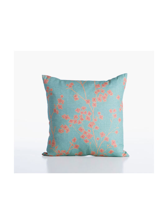 Nef-Nef Homeware Sofa-Kissen Floriva aus 100% Baumwolle Türkisen 45x45cm