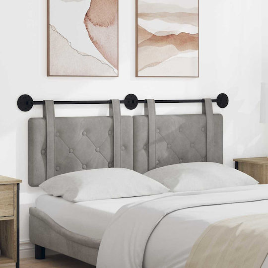 vidaXL Fabric Bed Headboard Pillow Gray 130x55cm