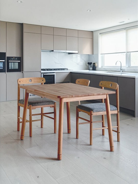 Wooden Dining Table of Natural Oak Shade 130x80x74.5cm