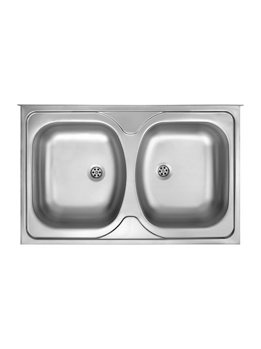 Deante Ένθετος Νεροχύτης Inox Σατινέ με Μπαταρία Μ50xΠ50cm Γκρι