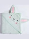 Nef-Nef Homeware Baby-Badetuch mit Kapuze Pic Nic Together Milky Grünes 75x75cm