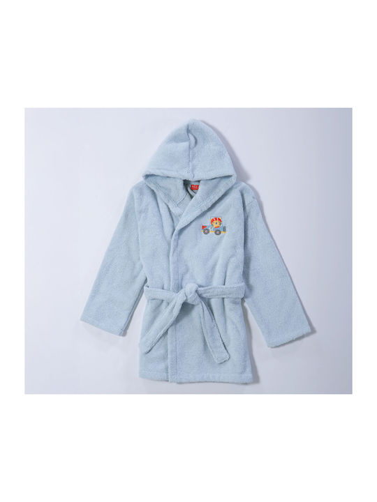 Nef-Nef Homeware Παιδικό Μπουρνούζι Super Boy L.blue με Κουκούλα