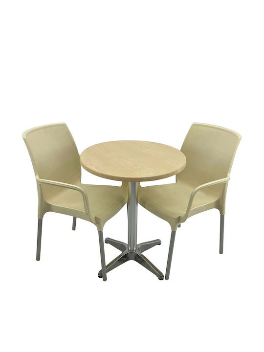 Set Sala De Mese Pentru Spații Exterioare Mici Maple 3 Piese SUNSET
