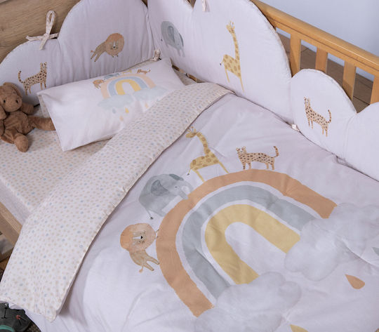 Nef-Nef Homeware Jungle In Motion Cuvertură Pentru Bebeluși Din Bumbac Ecru 110x140cm