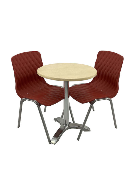 Set Sala De Mese Pentru Spații Exterioare Mici Maple 3 Piese Roșii