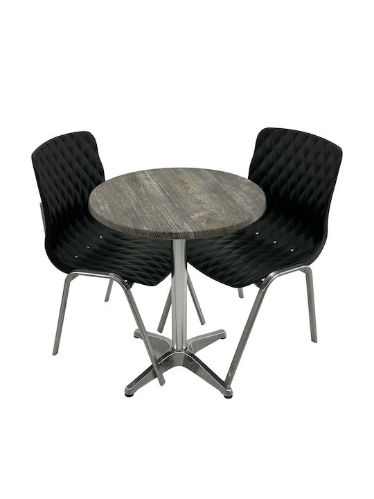 Set Sala De Mese Pentru Spații Exterioare Mici Old 3 Piese Negru