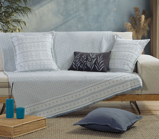 Nef-Nef Homeware Ishmar Τριθέσιου Καναπέ Π170xΜ300cm Blue