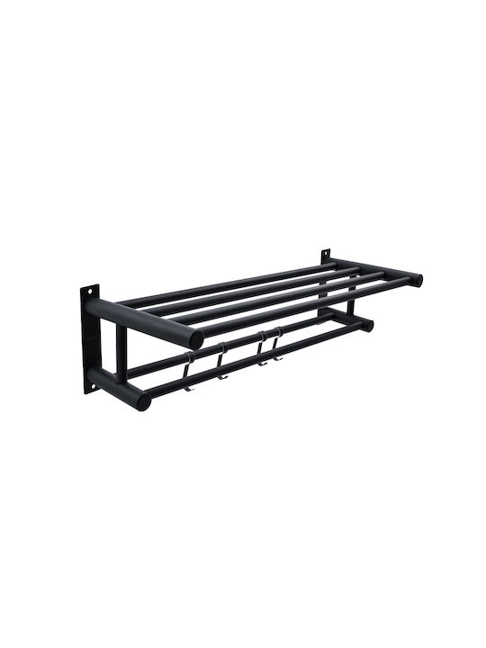 Conset Bathroom Shelf Unit 5 Positions Wall-Mounted with Screws Black