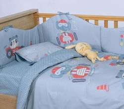 Nef-Nef Homeware Super Boy Πάντα Κλασική για τα Κάγκελα της Κούνιας Blue 40cm