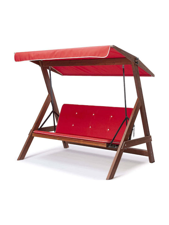 Roma Pentru Grădină Și Verandă Cu Suport 3 Locuri Lemn M190xL120xÎ180cm Roșie Roma Pentru Grădină Și Verandă Cu Suport 3 Locuri Lemn M190xL120xÎ180cm Roșie