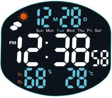 Ceas De Masă Digital Led Din Plastic Cu Ceas Deșteptător Albastru 112950