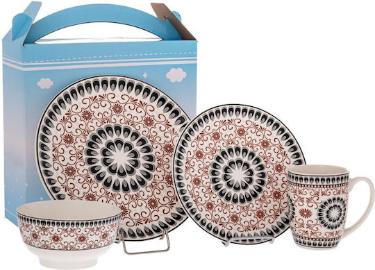 Iliadis White Ceramic Dinnerware Set 4pcs