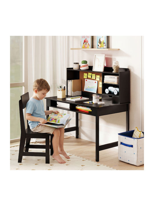 Kids Desk Made of Melamine Black 110x60x110cm