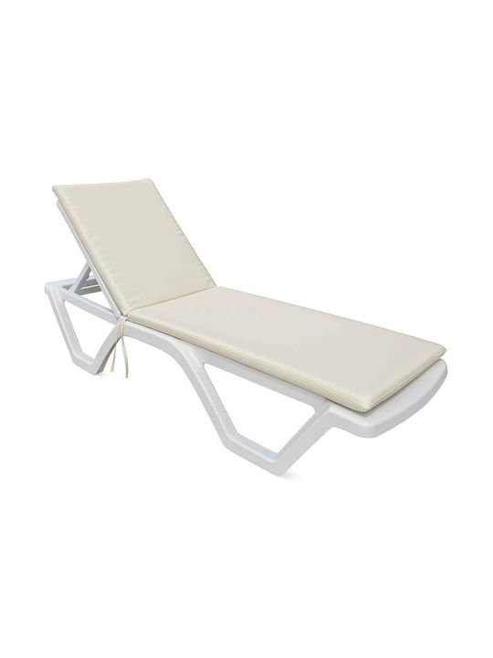 Sofa Del Atelier Waterproof Sunbed Cushion with Backrest White 60x180cm