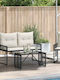 Sitting Room Table for Small Outdoor Spaces Rattan Black 80x40x40cm