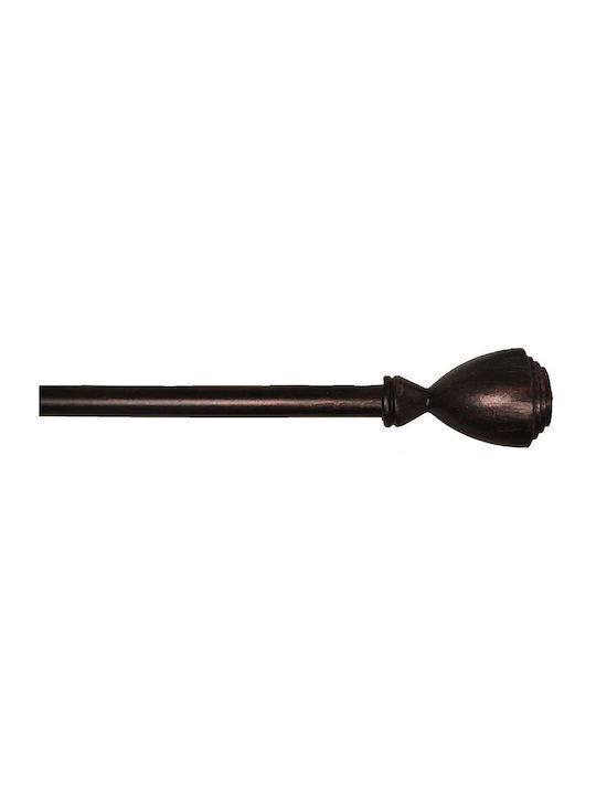Sidirela Extendable Metallic Single Curtain Pole Φ16mm 110-210cm Black Bordeaux E-0316