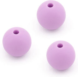 Silicone Bead 9mm Lilac (Package 15 Pieces)
