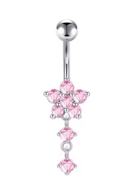 Amalfi Accessories Bauchnabel Piercing aus Vergoldetem Stahl Rosa