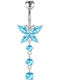 Amalfi Accessories Bauchnabel Piercing aus Stahl Hellblau
