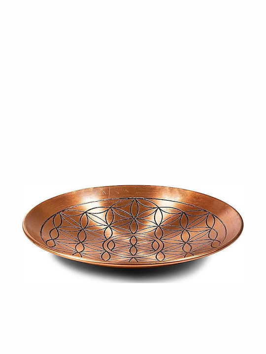 Chalkino Piato Prosforas Copper Offering Plate Flower Life 15cm