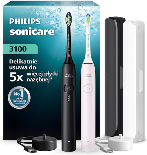 Philips Sonicare 3100 Hx4072/42 Sonic Toothbrush Set 2 Pcs