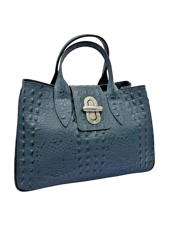 Leather Women's Shoulder Bag Blue