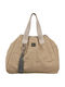 Stoff Damen Schultertasche Beiges
