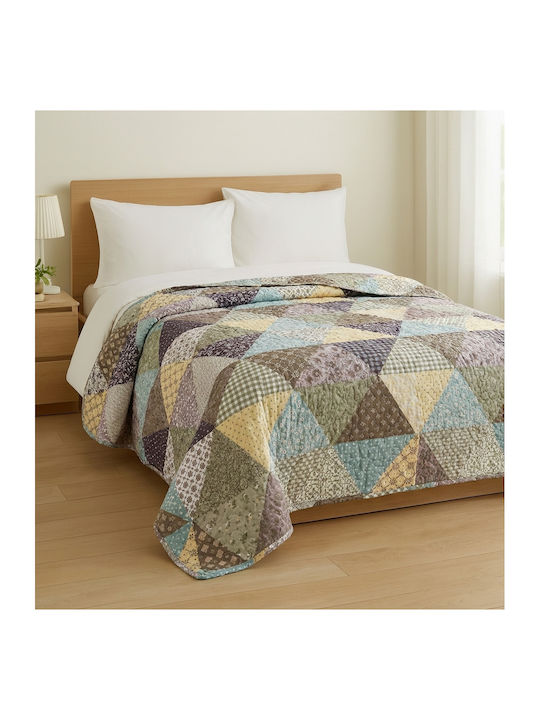 Single Coverlet Multicolour Blue 140x200cm