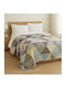 Single Coverlet Multicolour Blue 140x200cm