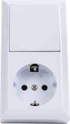 Single Switch Plus Socket Cp Pt Quatric 16a 250v Qc-06-0314 Single Switch Plus Socket Cp Pt Quatric 16a 250v Qc-06-0314