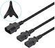 Manhattan IEC C14 / IEC C13 - IEC C14 / IEC C13 Cable 1.8m Μαύρο 157469