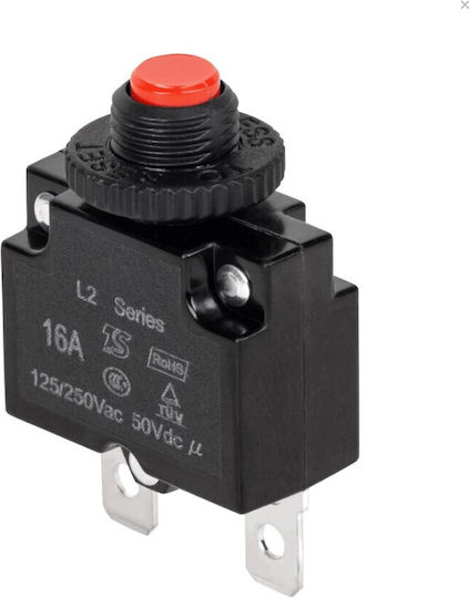 Thermal Reset Panel Mount On-Off Switch 16A/230V AC