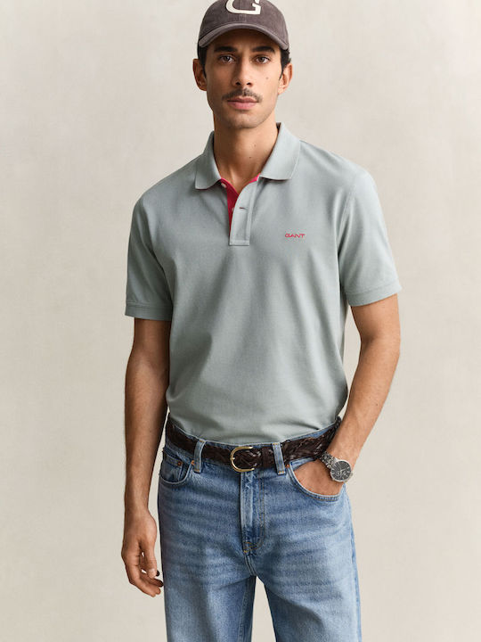 Gant Contrast Pique Polo Μπλούζα Γκρι