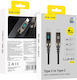 Blavec LED / Geflochtenes USB 2.0 Kabel USB-C männlich - USB-C 100W Grau 1,2m