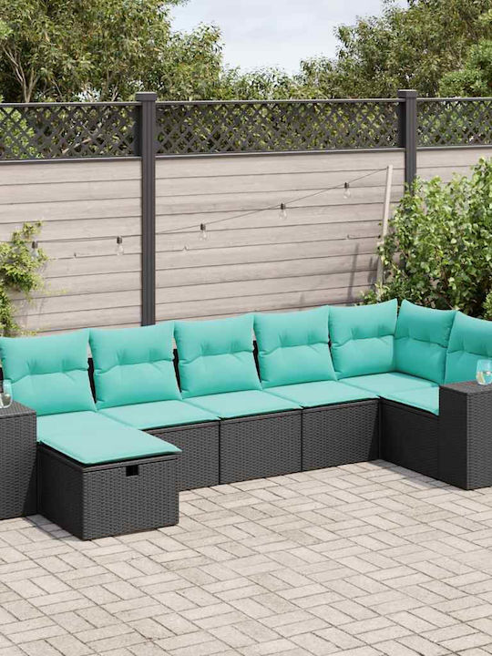 Corner Outdoor Sofa Rattan with Cushions 55x55x...